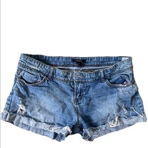 Distressed Denim Jean Shorts